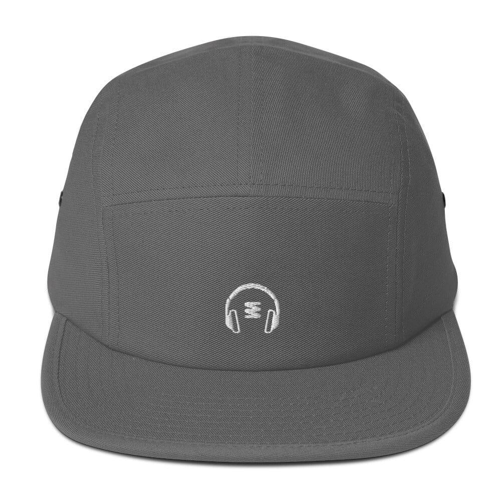 "Listen Up" Five Panel Cap Hats Headphones.com Grey 