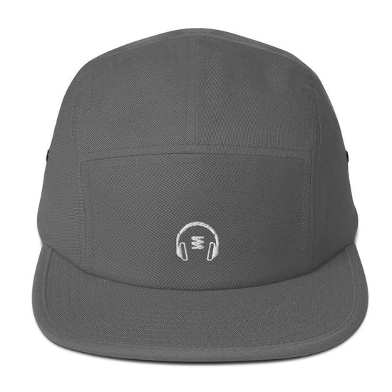 "Listen Up" Five Panel Cap Hats Headphones.com Grey