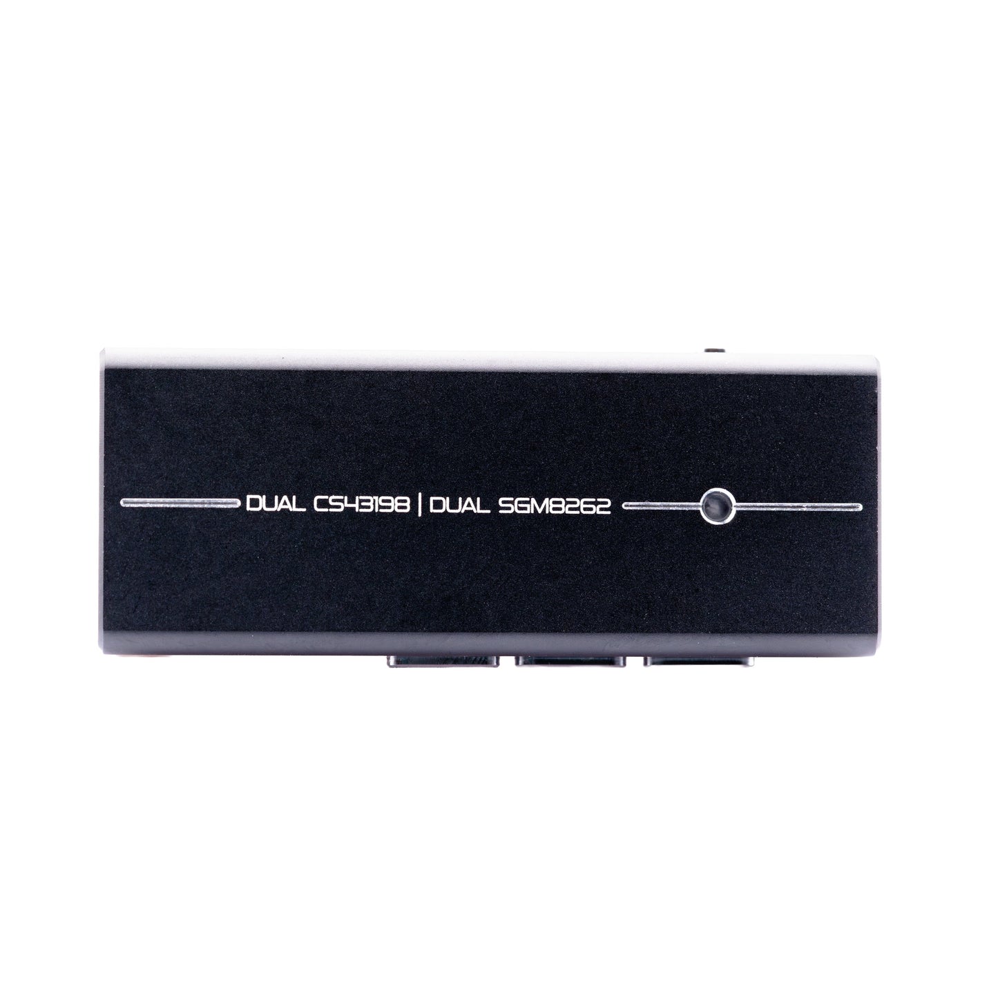 A black rectangular CrinEar Protocol Max portable DAC and headphone amplifier by CrinEar, labeled DUAL CS43198 | DUAL SGM2662 on the front, photographed against a white background.
