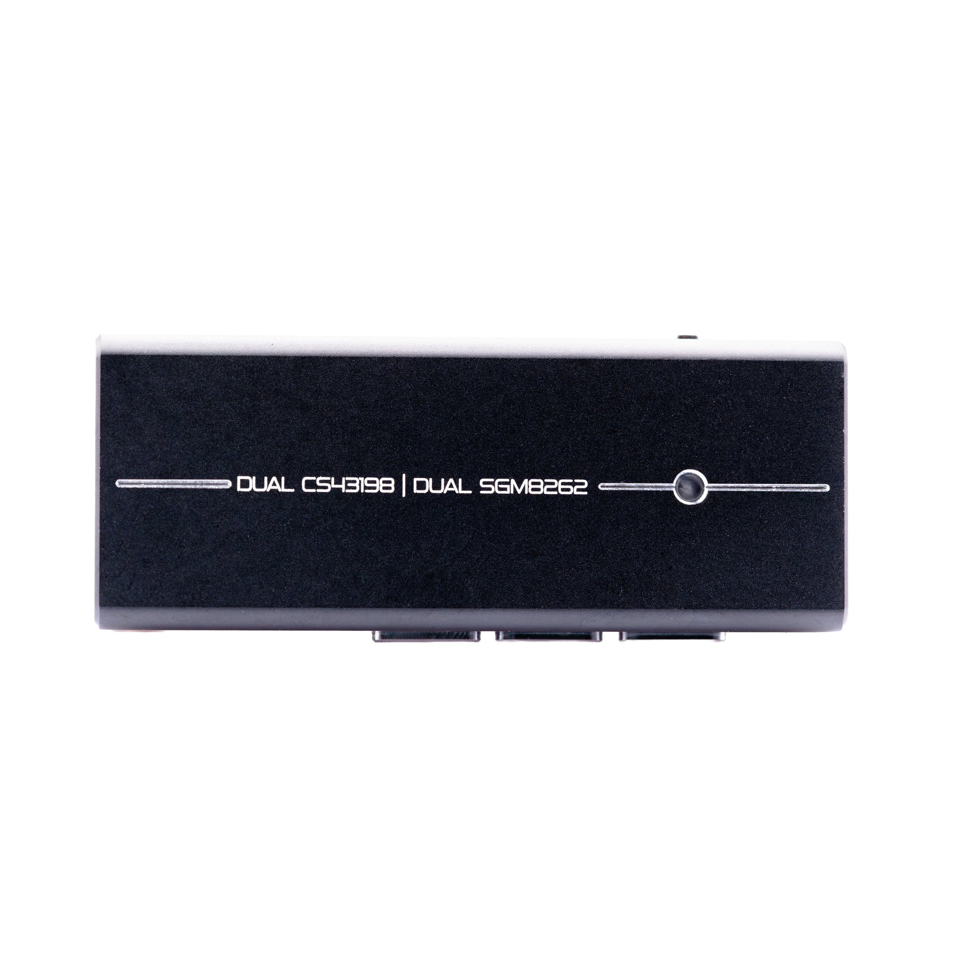 A black rectangular CrinEar Protocol Max portable DAC and headphone amplifier by CrinEar, labeled DUAL CS43198 | DUAL SGM2662 on the front, photographed against a white background.
