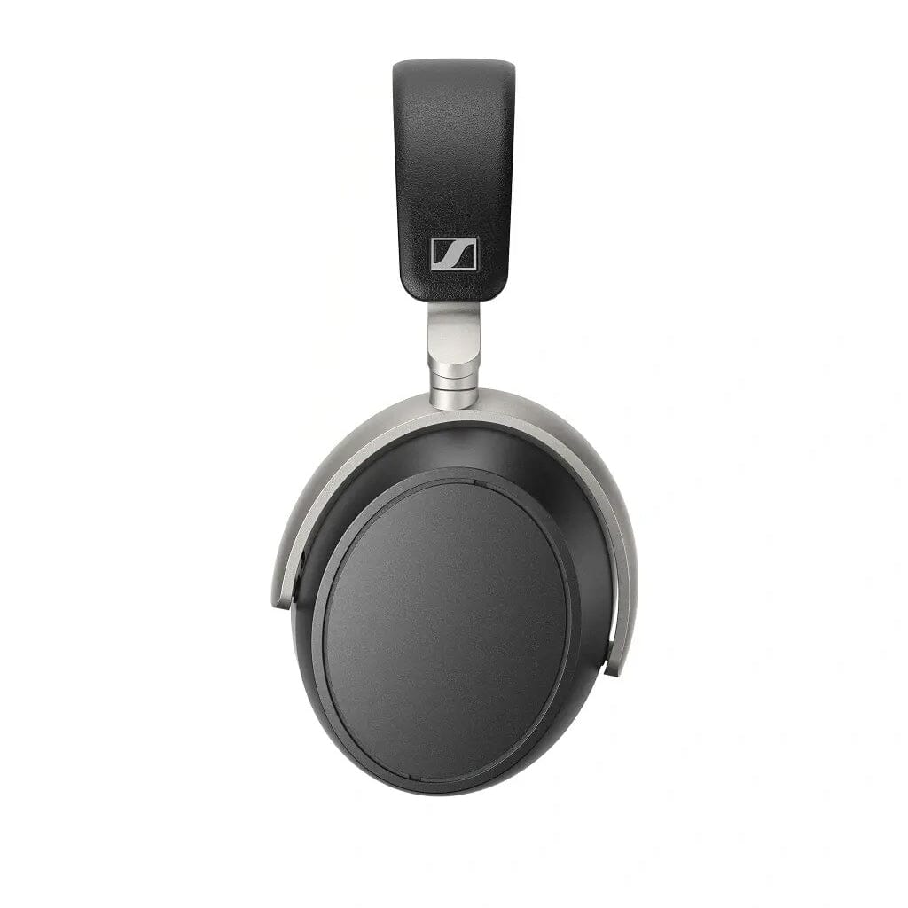 A single Sennheiser HDB 630 Wireless Headphone in black and silver, featuring a cushioned headband and minimalist round ear cups with the Sennheiser logo, seen from the front. Delivers high-resolution sound for immersive listening.