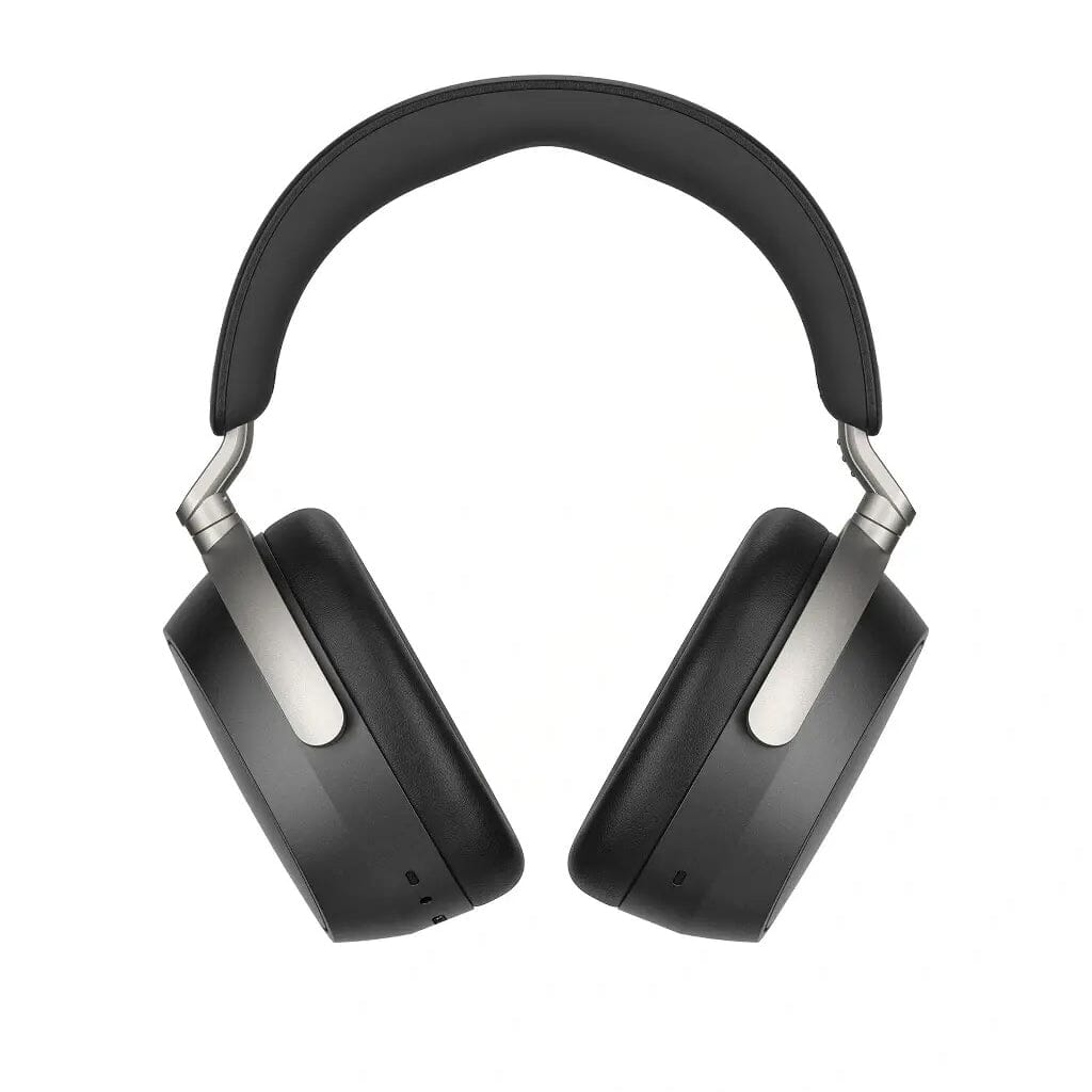 The Sennheiser HDB 630 Wireless Headphones, shown front-facing on a white background, feature a padded headband, large cushioned ear cups, high-resolution sound, and adaptive noise cancellation.