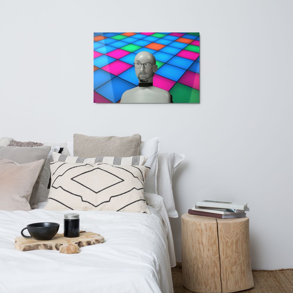 5128 Concerned Resolve Face In A Confusing Place - Glossy Metal Print Art Headphones.com