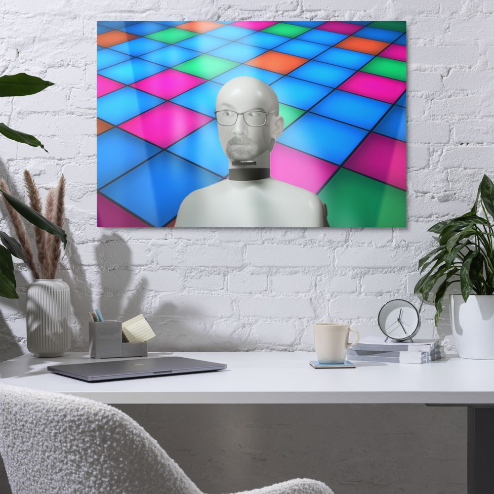 5128 Concerned Resolve Face In A Confusing Place - Glossy Metal Print Art Headphones.com