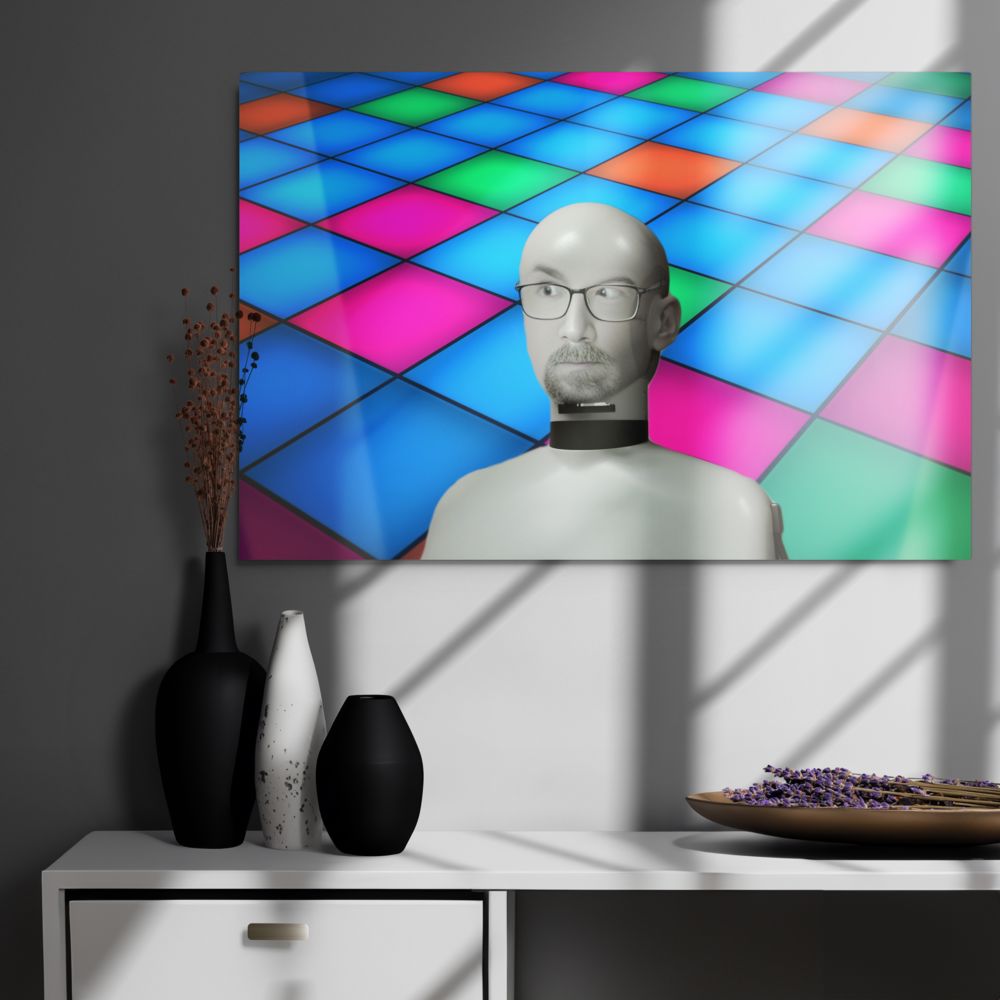 5128 Concerned Resolve Face In A Confusing Place - Glossy Metal Print Art Headphones.com