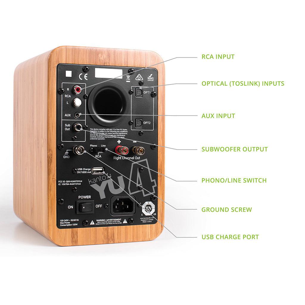Kanto YU4 Powered Bookshelf Speakers Speakers Kanto Living