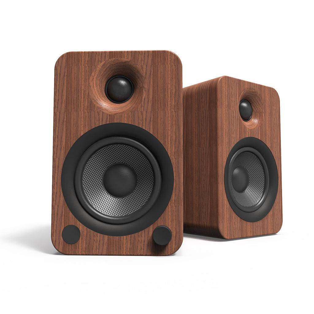 Kanto YU4 Powered Bookshelf Speakers Speakers Kanto Living Walnut 