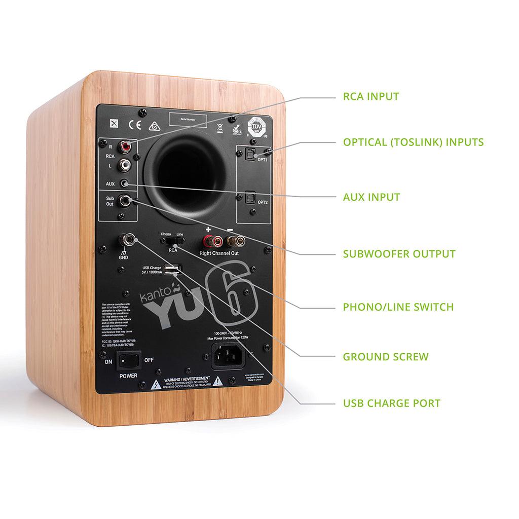Kanto YU6 Powered Bookshelf Speakers Speakers Kanto Living