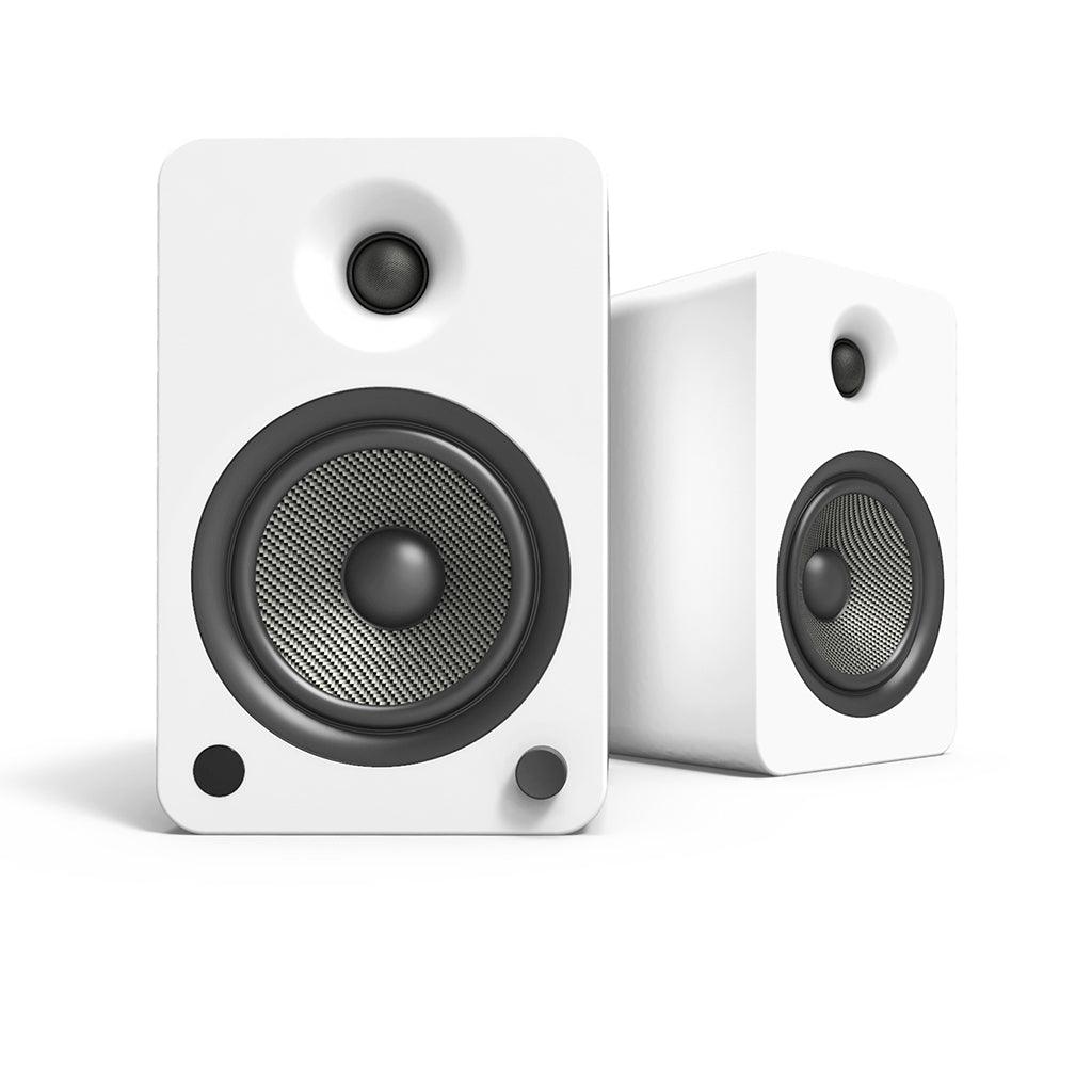 kanto yu6 matte white powered bookshelf speaker