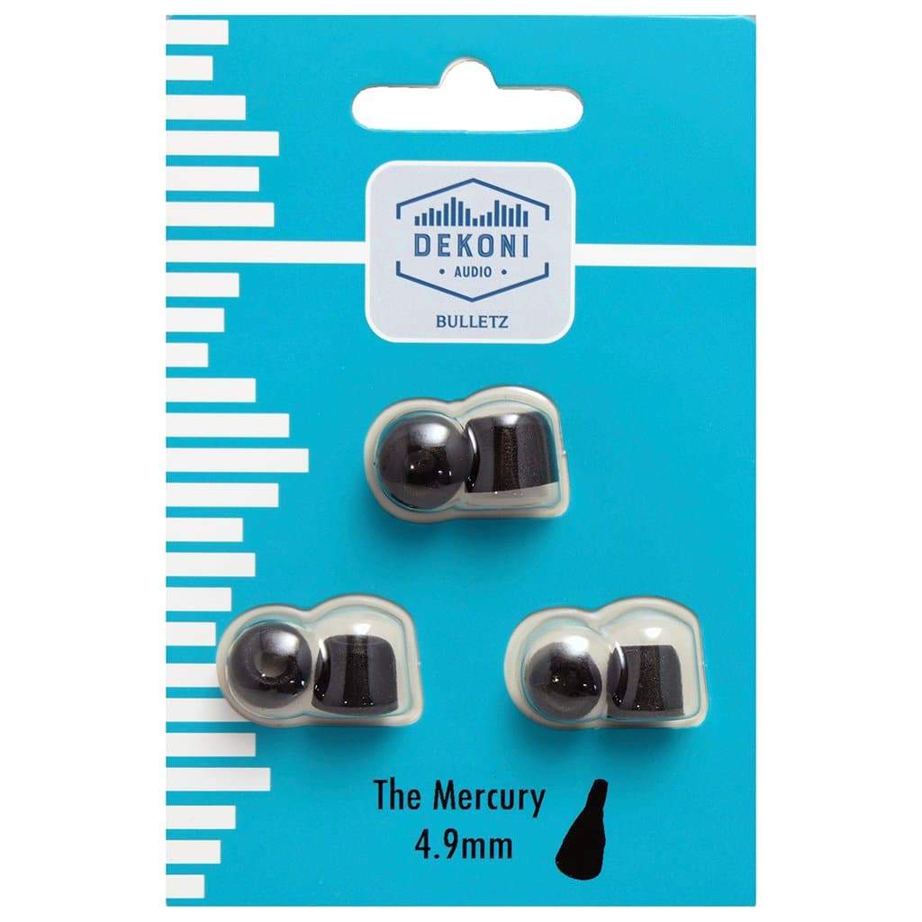 Dekoni Audio The Mercury Premium Memory Foam Isolation Earphone Tips, Black, 4.9mm, 3-Pack Accessories Dekoni Audio 