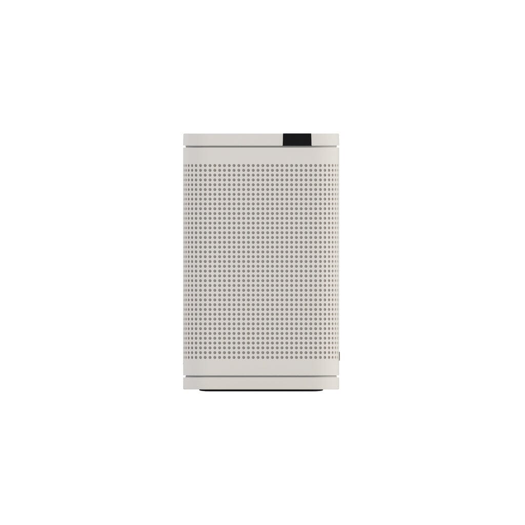 The ELAC NAVA 100 Portable Bluetooth Speaker by ELAC is a compact, white, rectangular speaker with a perforated front panel and black accent near the top, pictured against a plain white background.