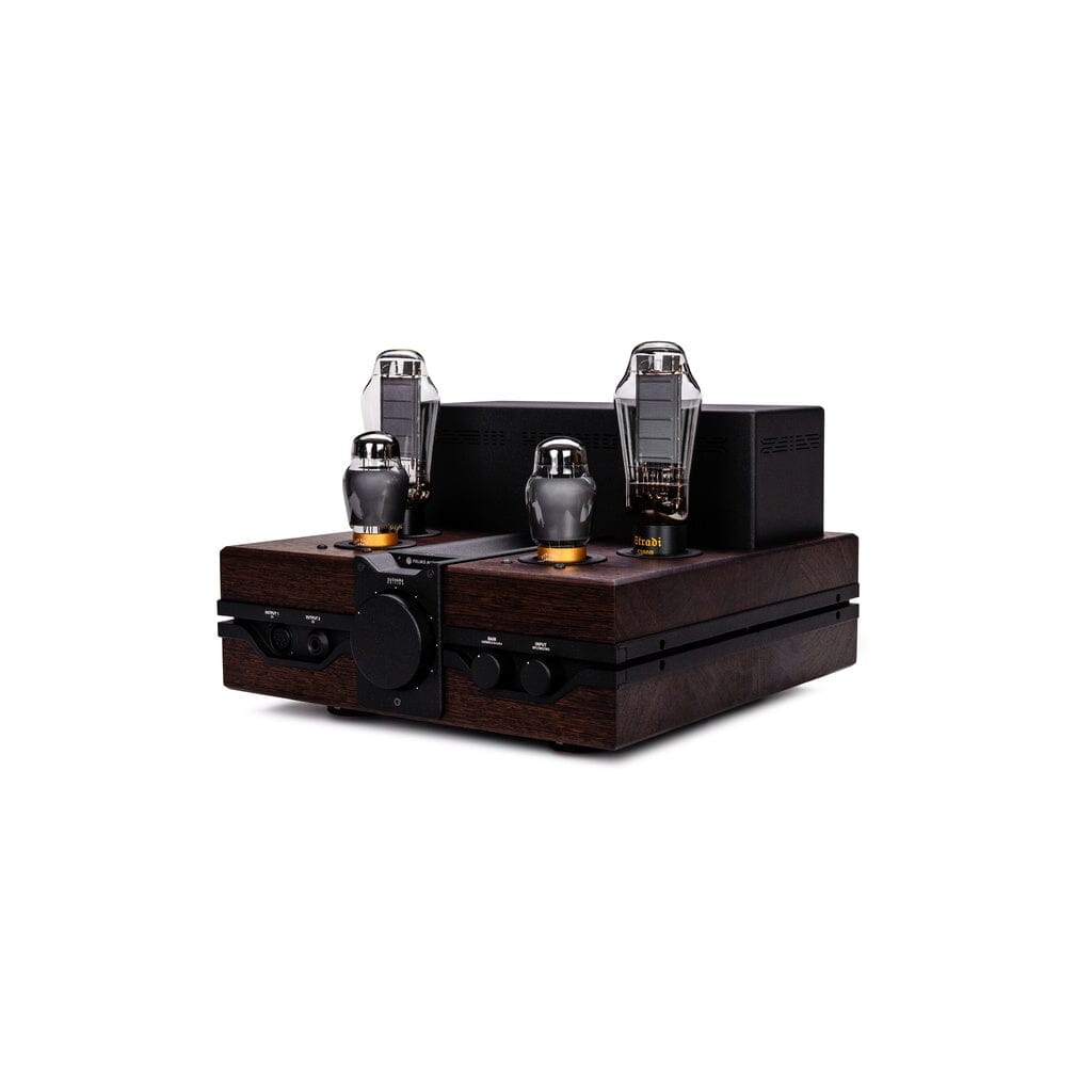 The Feliks Audio Envy Susvara Edition is a high-end headphone amplifier with a wooden chassis, four exposed glass tubes, and multiple front control knobs—ideal for pairing with the HIFIMAN Susvara.