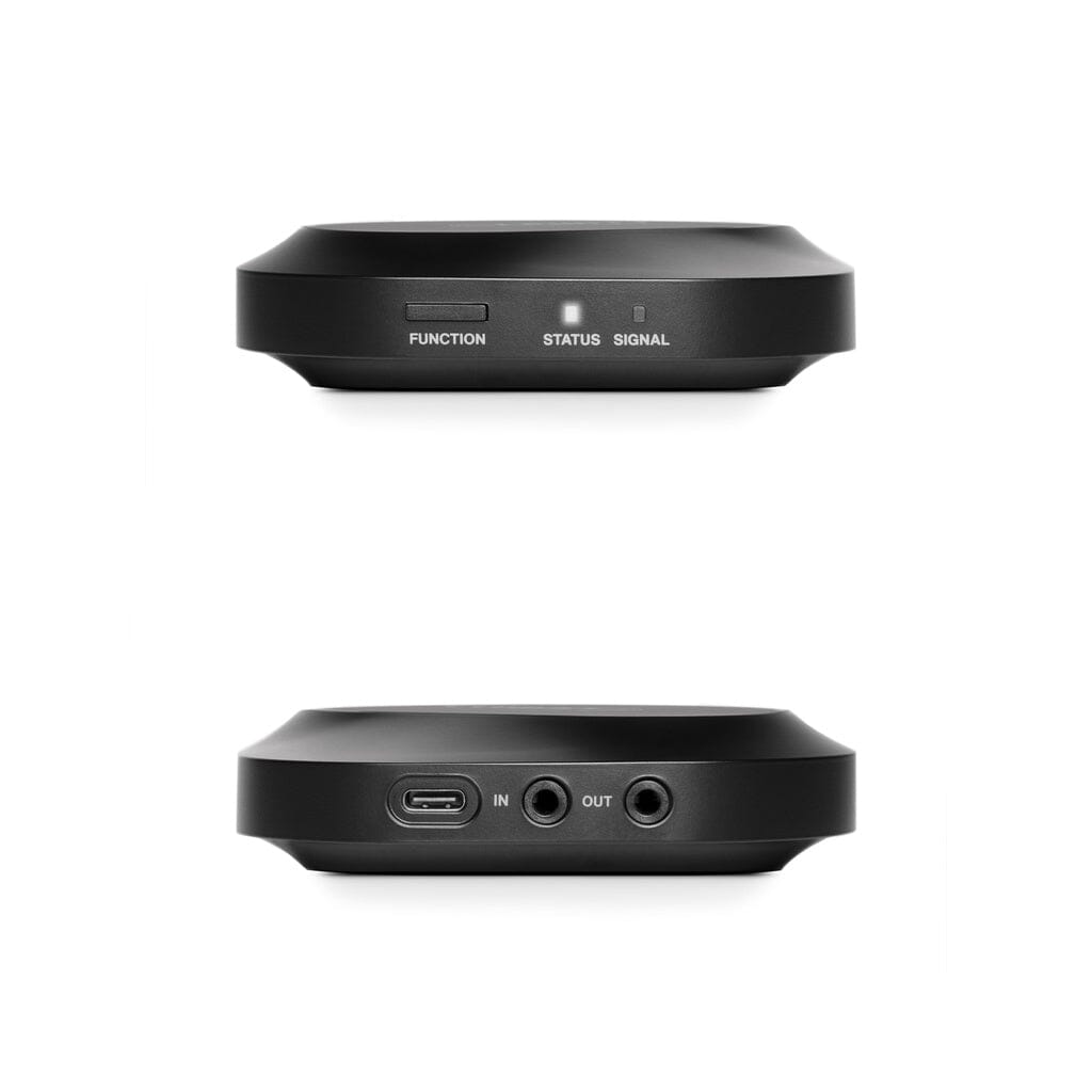 Lewitt LW6 Wireless Headphones - LW TX RealSound transmitter, front and rear with USB-C, analog in and analog out