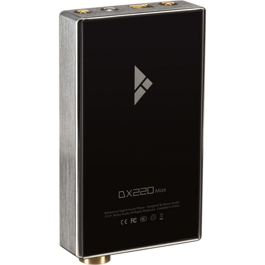The iBasso Audio DX220 Max Digital Audio Player by iBasso is a black rectangular device with gold and silver accents, designed for high-resolution playback and now available on clearance.
