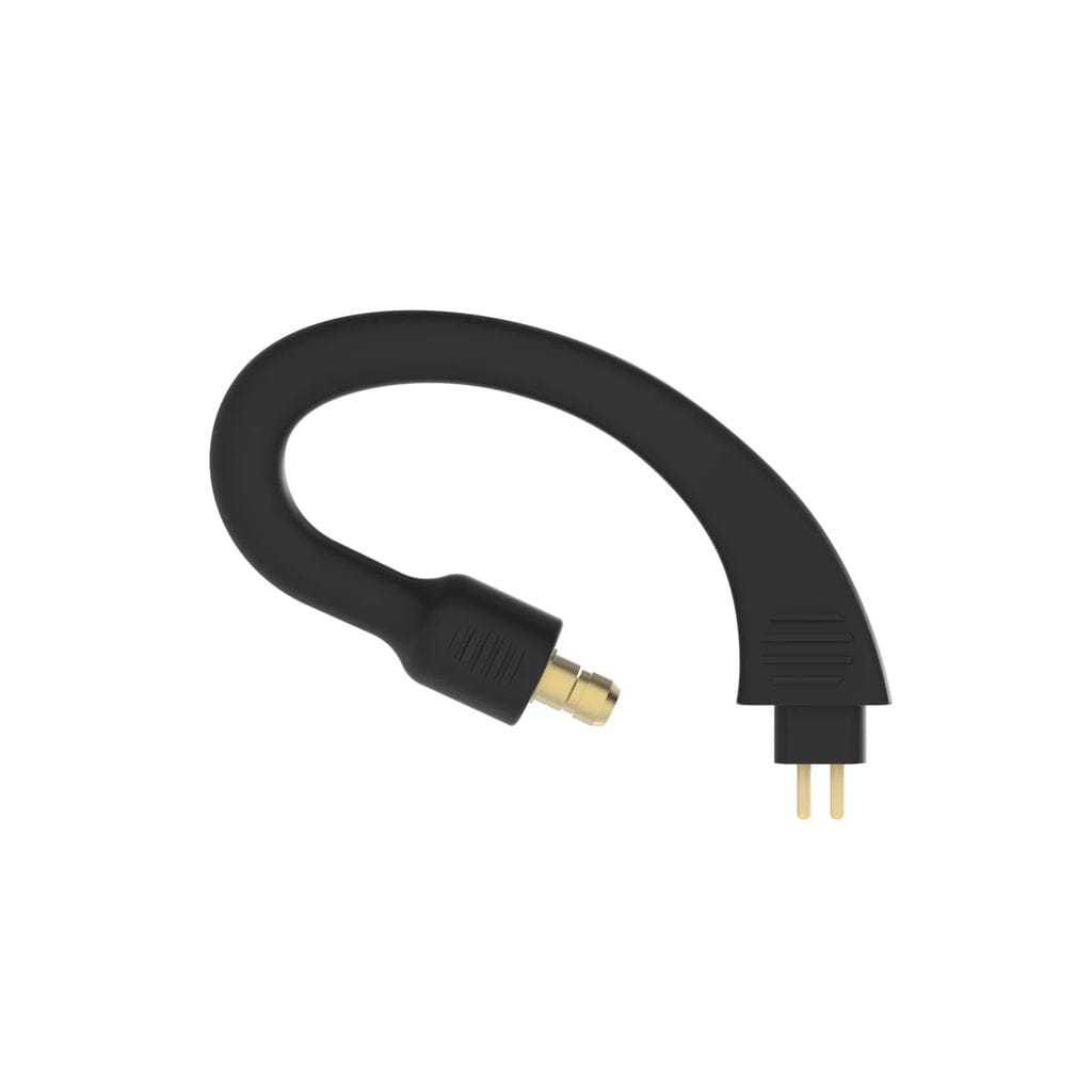 The iFi Audio GO POD Ear Loop Optional Connectors by iFi Audio feature a black, curved design with gold connectors, made for IEM standards and shown against a white background. Clearance item.