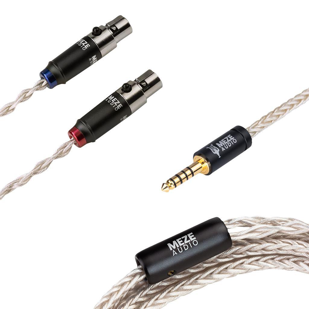 Meze Audio Silver PCUHD 4-Pin Mini-XLR Replacement Cable Cables Meze 4.4mm 