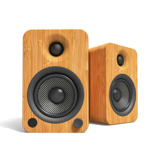 Kanto YU4 Powered Bookshelf Speakers Speakers Kanto Living Bamboo