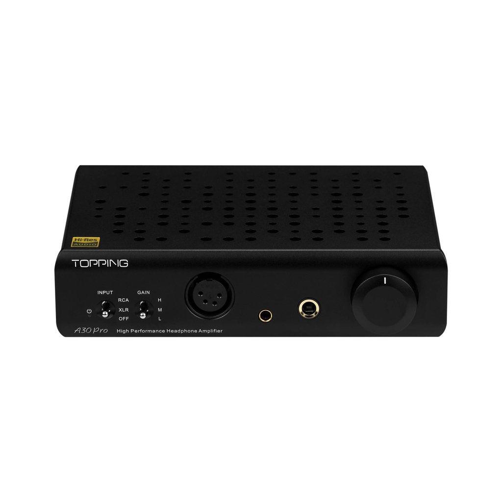 Topping A30 Pro Black Front Desktop Headphone Amplifier with Single-Ended and Balanced Connections | Headphones.com