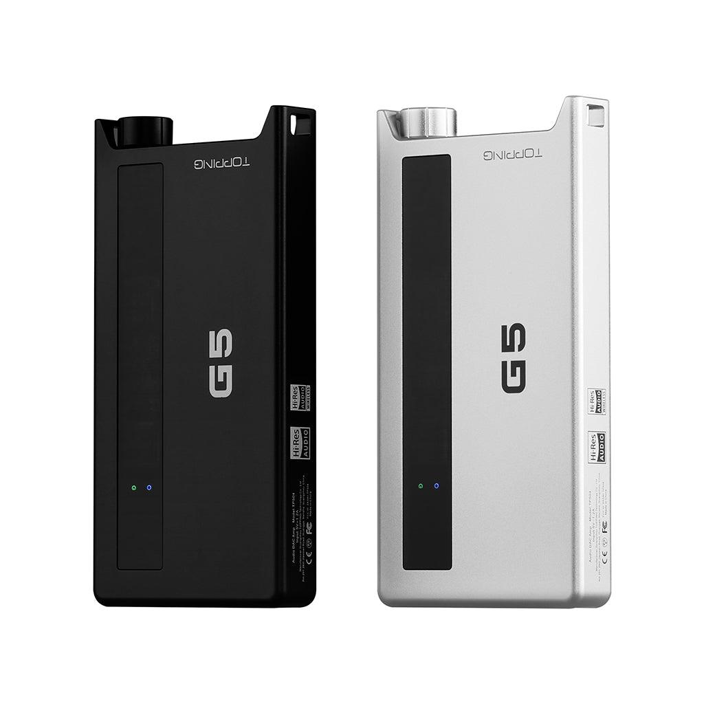 Topping G5 Portable Bluetooth DAC and Headphone Amplifier in Black and Silver